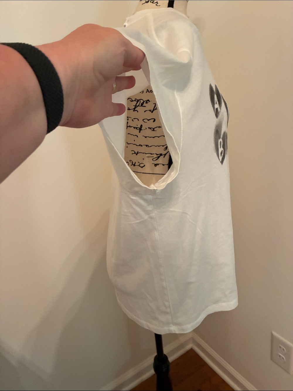 Anine Bing Cade Tee with Hearts (Ivory & Black) - Picture 9 of 17